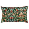 Morris Style Bird Garden Tapestry XL Rectangular Cushion in Moss Green