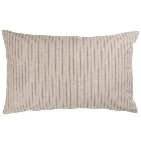 Linen Look Ticking XL Rectangular Cushion in Black