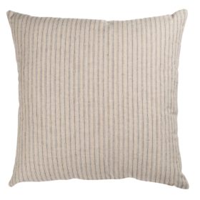 Linen Look Ticking Extra-Large Cushion in Black