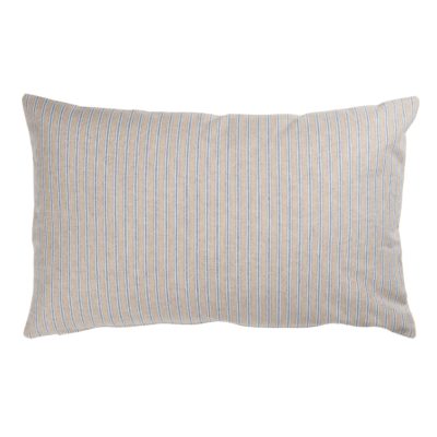 Linen Look Ticking XL Rectangular Cushion in Denim Blue