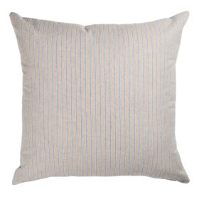 Linen Look Ticking Extra-Large Cushion in Denim Blue