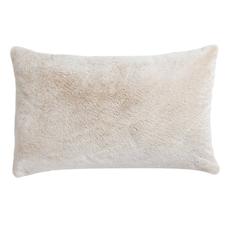 Deluxe Faux Fur XL Rectangular Cushion in Natural