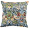 William Morris Strawberry Thief Tapestry Cushion in Blue