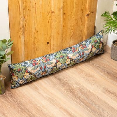 William Morris Strawberry Thief Tapestry Draught Excluder in Blue