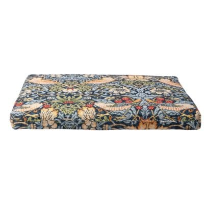 William Morris Strawberry Thief Tapestry Firm Foam Seat Pad in Blue