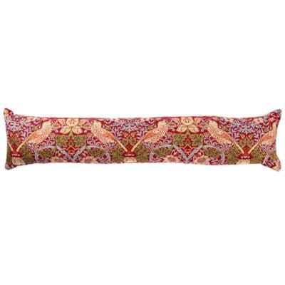 William Morris Strawberry Thief Tapestry Draught Excluder in Red