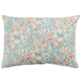 William Morris Golden Lily Boudoir Cushion in Duck Egg Blue