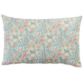 William Morris Golden Lily XL Rectangular Cushion in Duck Egg Blue