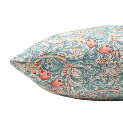William Morris Golden Lily Extra-Large Cushion in Duck Egg Blue