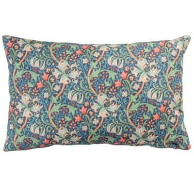 William Morris Golden Lily XL Rectangular Cushion in Sapphire Blue