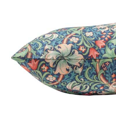 William Morris Golden Lily XL Rectangular Cushion in Sapphire Blue