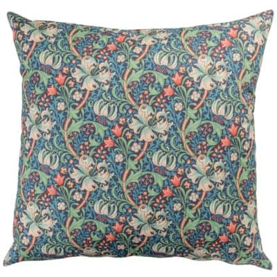 William Morris Golden Lily Extra-Large Cushion in Sapphire Blue