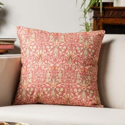 William Morris Snakeshead Cushion in Red