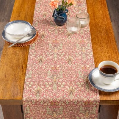 William Morris Snakeshead Table Runner in Red