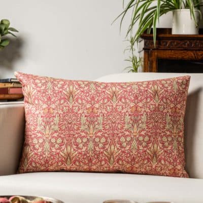 William Morris Snakeshead XL Rectangular Cushion in Red