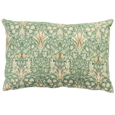 William Morris Snakeshead Boudoir Cushion in Green