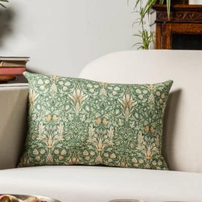 William Morris Snakeshead Boudoir Cushion in Green