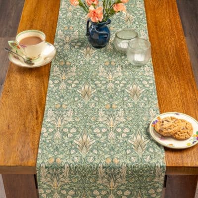 William Morris Snakeshead Table Runner in Green