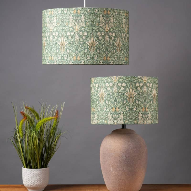 William Morris Snakeshead Lampshade in Forest Green