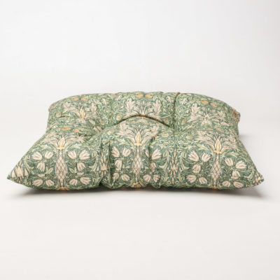 William Morris Snakeshead Quilted Seat Pad in Green