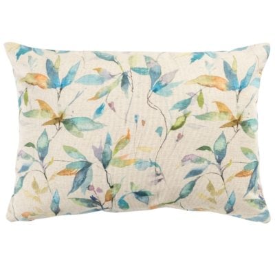 Watercolour Leaves Linen Blend Boudoir Cushion