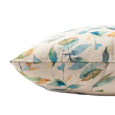 Watercolour Leaves Linen Blend Boudoir Cushion