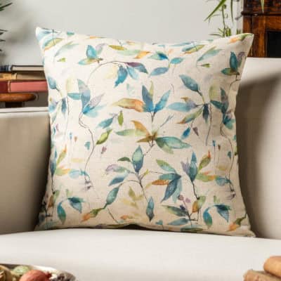 Watercolour Leaves Linen Blend Cushion