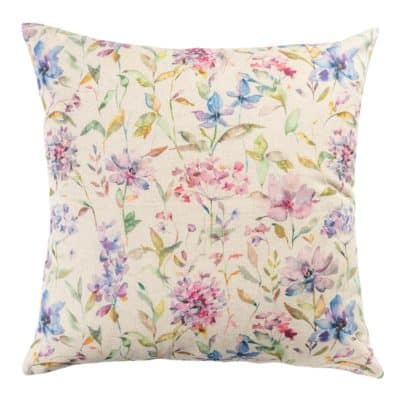 Watercolour Blossom Linen Blend Extra-Large Cushion