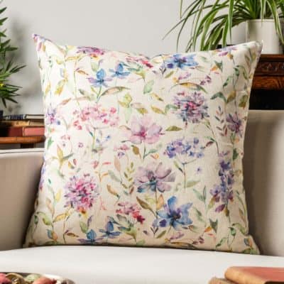 Watercolour Blossom Linen Blend Extra-Large Cushion
