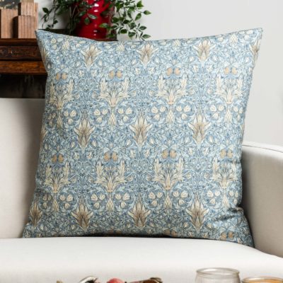 William Morris Snakeshead Extra-Large Cushion in Denim Blue