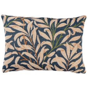 William Morris Willow Bough Tapestry Boudoir Cushion in Navy