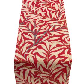 William Morris Willow Bough Tapestry Table Runner in Red