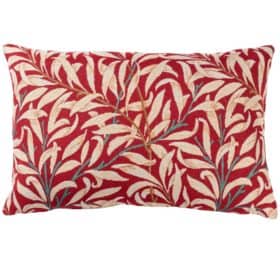 William Morris Willow Bough Tapestry XL Rectangular Cushion in Red