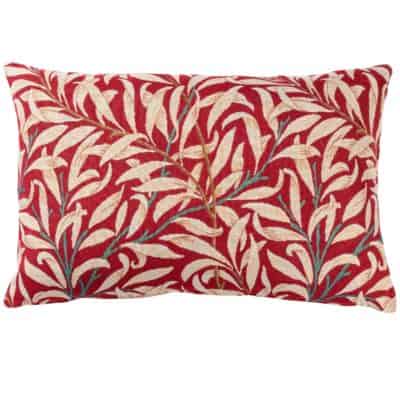 William Morris Willow Bough Tapestry XL Rectangular Cushion in Red