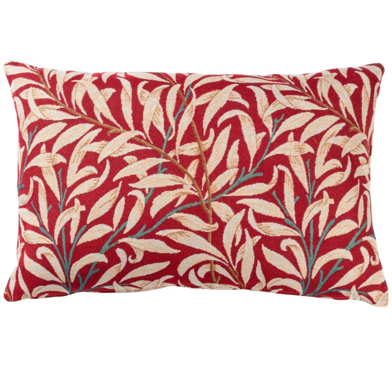 William Morris Willow Bough Tapestry XL Rectangular Cushion in Red