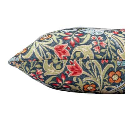 William Morris Golden Lily Tapestry Cushion in Sapphire Blue