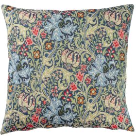 William Morris Golden Lily Tapestry Extra-Large Cushion in Sapphire Blue