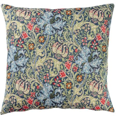 William Morris Golden Lily Tapestry Extra-Large Cushion in Sapphire Blue