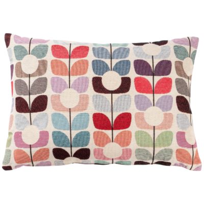 Retro Flower Stem Tapestry Boudoir Cushion
