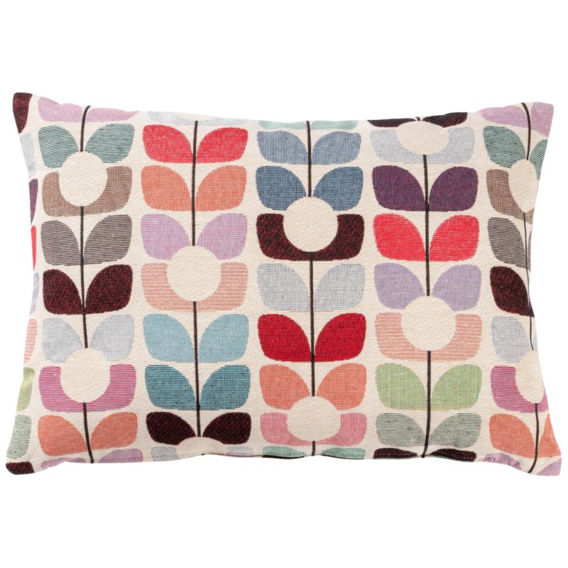 Retro Flower Stem Tapestry Boudoir Cushion