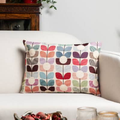 Retro Flower Stem Tapestry Boudoir Cushion