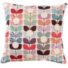 Retro Flower Stem Tapestry Cushion