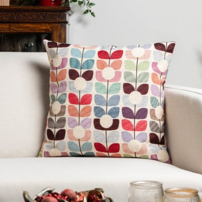 Retro Flower Stem Tapestry Cushion