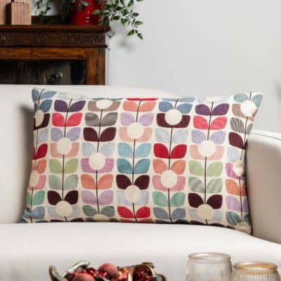 Retro Flower Stem Tapestry XL Rectangular Cushion