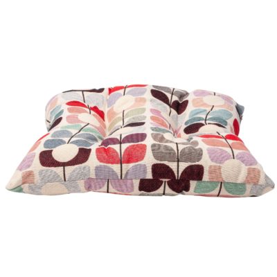 Retro Flower Stem Tapestry Quilted Seat Pad