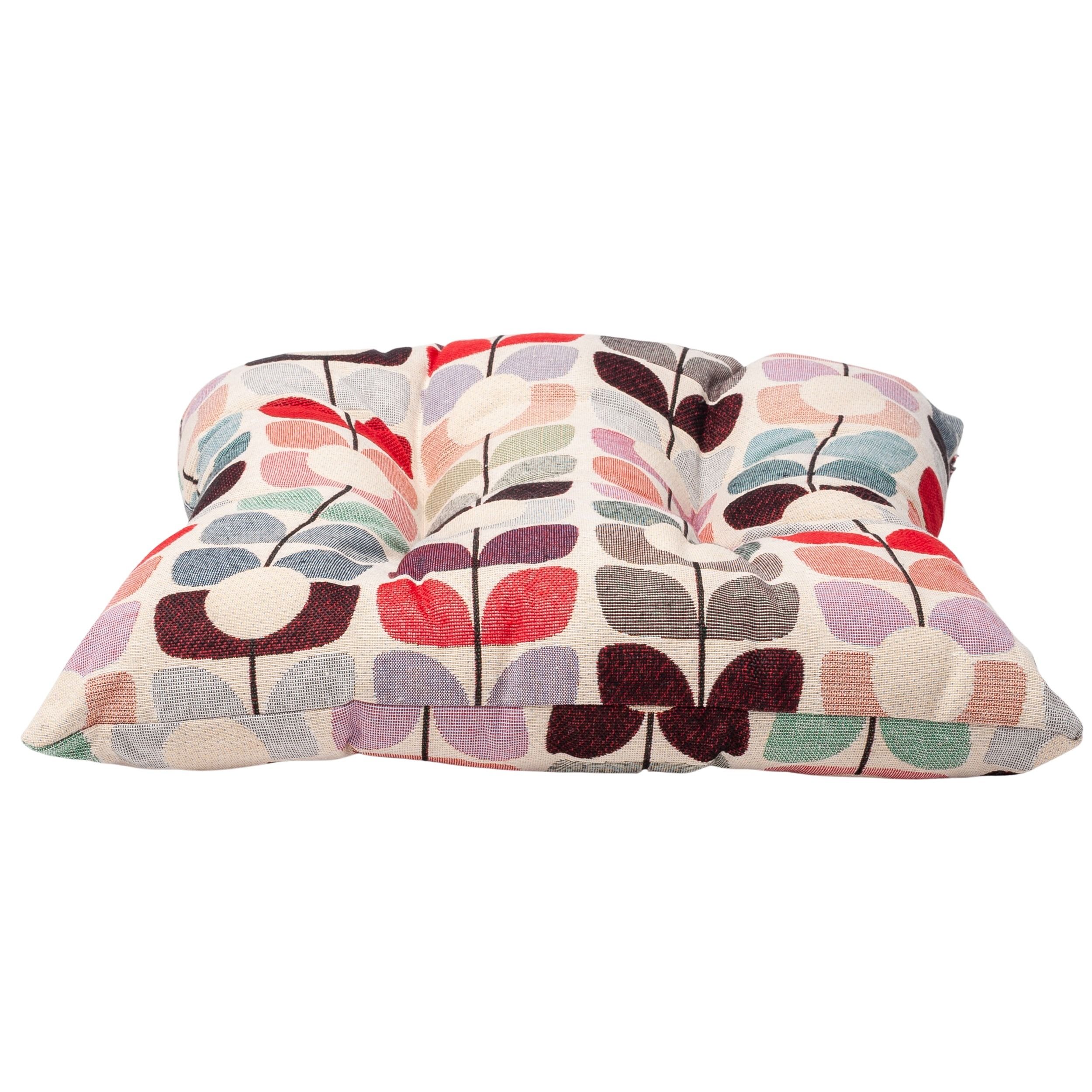 Retro Flower Stem Tapestry Quilted Seat Pad