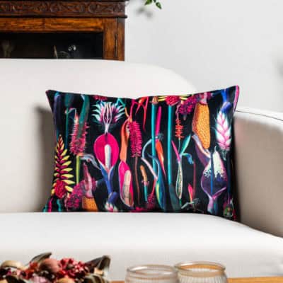 Midnight Garden Velvet Boudoir Cushion