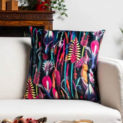 Midnight Garden Velvet Cushion