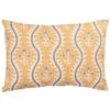 Scalloped Floral Block Print Boudoir Cushion in Ochre Yellow