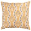 Scalloped Floral Block Print Cushion in Ochre Yellow
